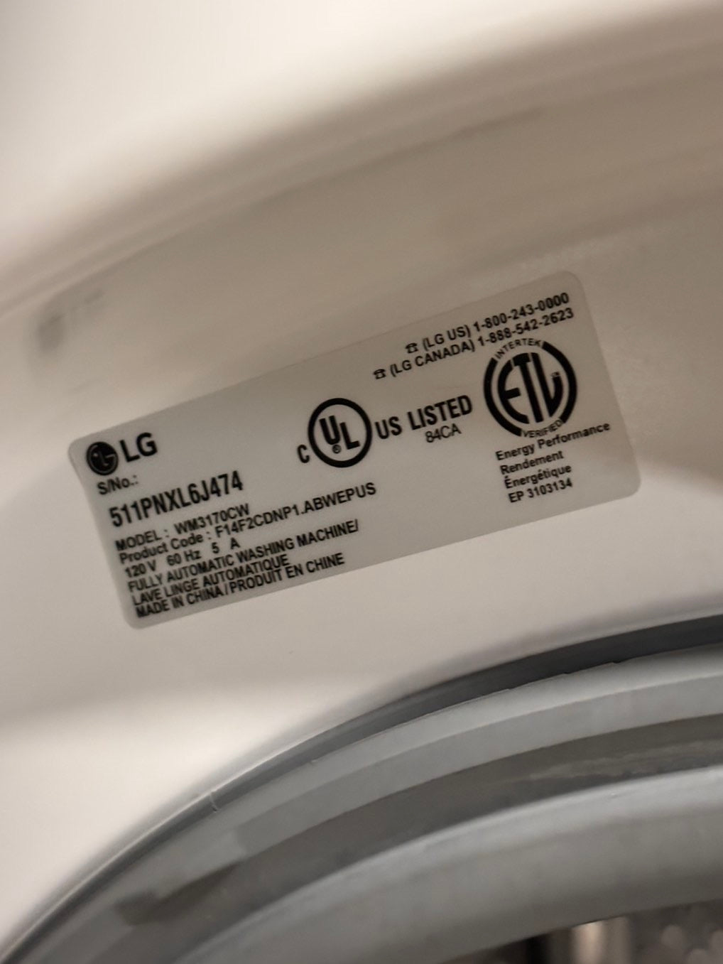 >sale🎈LG steam washer 4.5cu.ft white color stainless steel drum large capacity used-refurbished #WF447B
