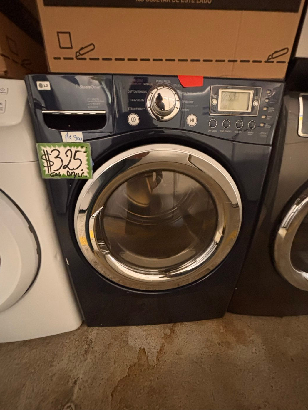 }} LG  front load stackable or side by side GAS steam dryer,  navy blue color  27"working 💯  with warranty #GDV6FRB