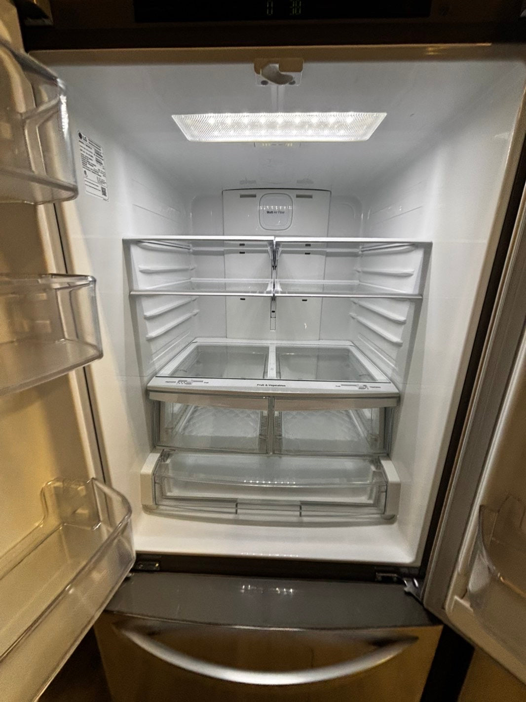 > LG 30” wide French Door Refrigerator in Stainless Steel with ice maker inside used-refurbished # RFD2BB