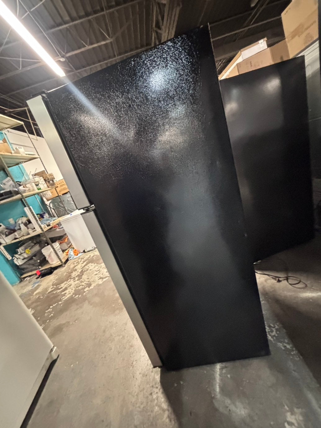 >*28”GE top freezer fridge with ice maker inside stainless steel  used-refurbished #FGBS3RB