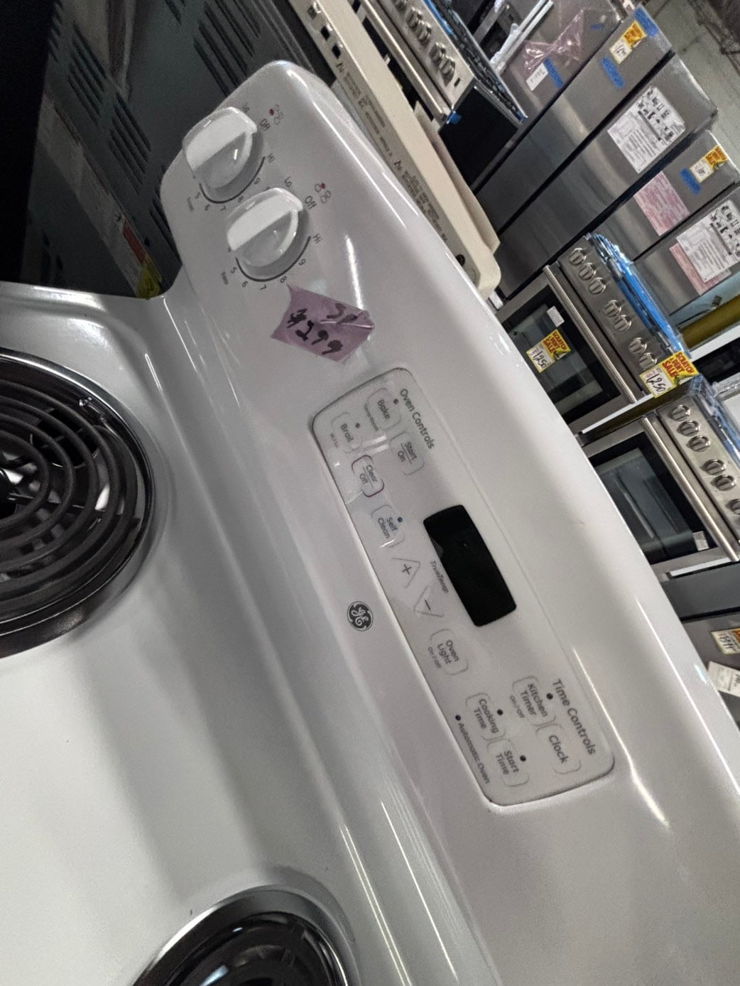 >*special🔥GE  white electric coil top range coil 220v bake /Broil 4 burner used-Refurbished  great condition 30" #EGE54B