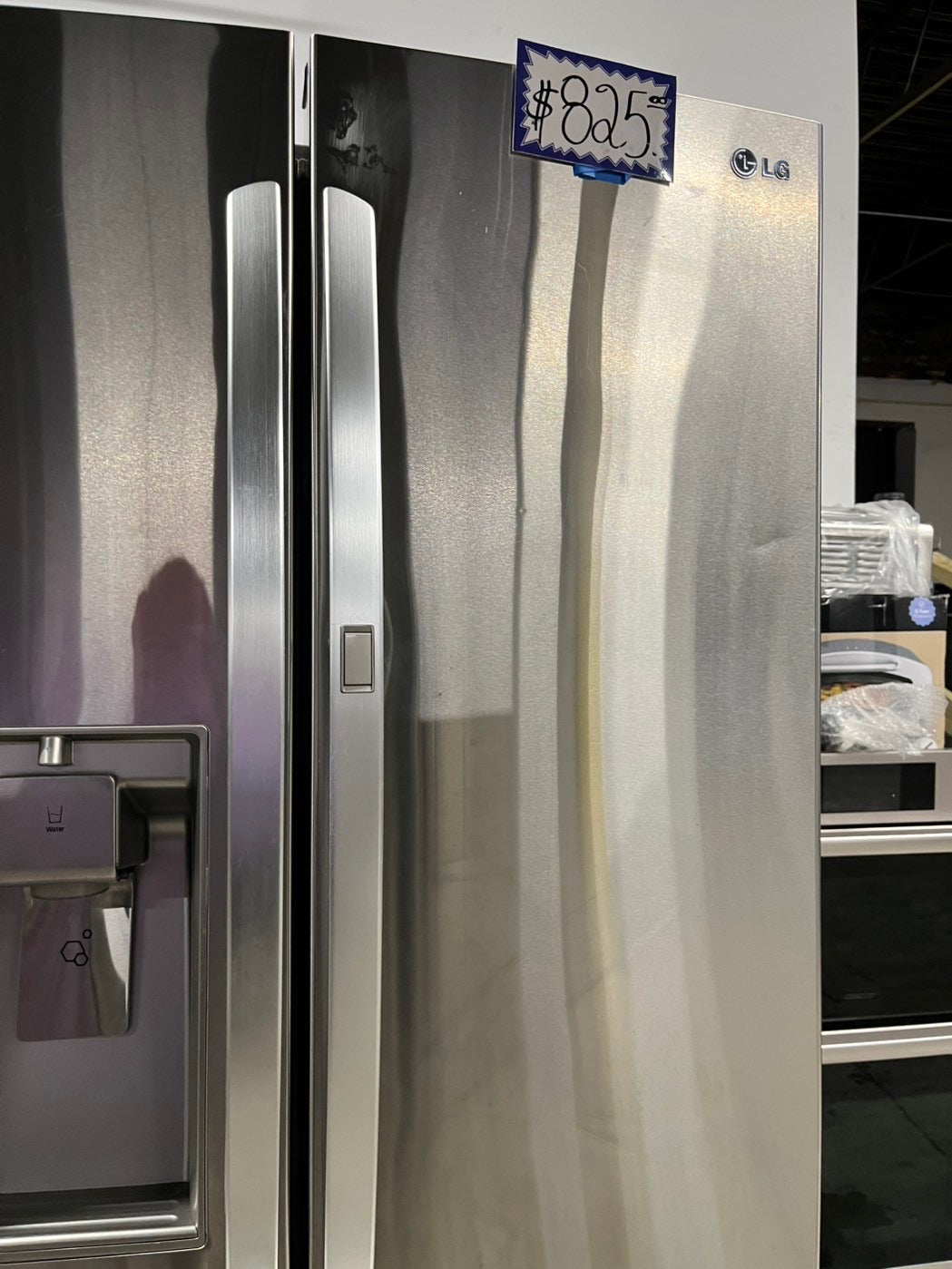 Used Refurbished LG in Door french door showcase refrigerator stainless steel w/ice & water dispenser 36" #RFLG45B