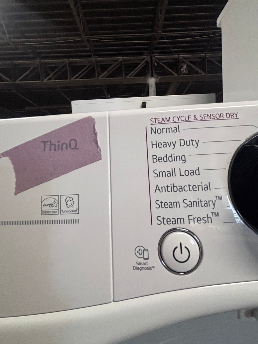 >*LG white Dryer electric 220v in front load w/pedestal extra storage stainless steel drum large capacity 27" refurbished #EGLY1XB