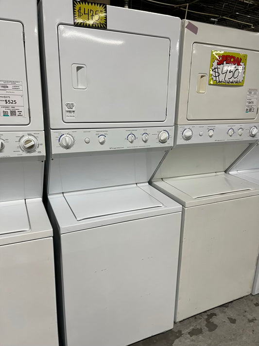 Frigidaire stacked laundry center Electric 220v washer & dryer set in white 27" #LG234AB