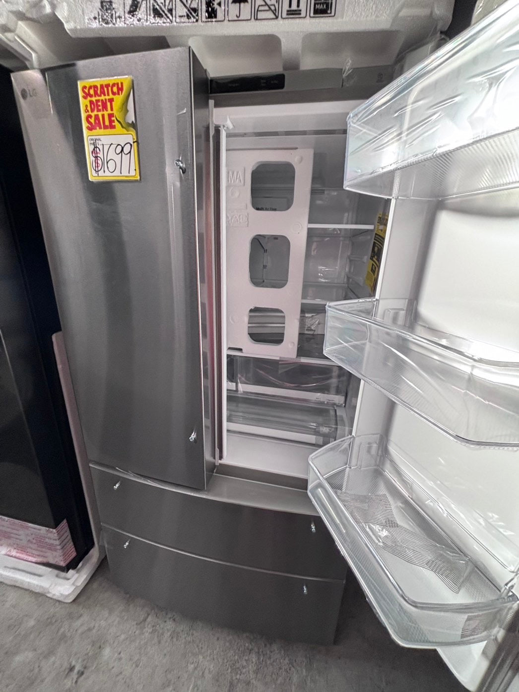 >LG 29cu. ft. 36” 4-doors French Door Refrigerator with Full in PrintProof Stainless
#RFLHV7TB 36” in