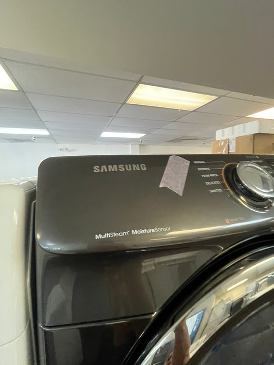 >Samsung steam ENERGY STAR washer 4.5 cu ft & dryer 7.5 cu ft set electric steam 220v front load stackable or side by side - sensor dry Black stainless steel #FWD45GL