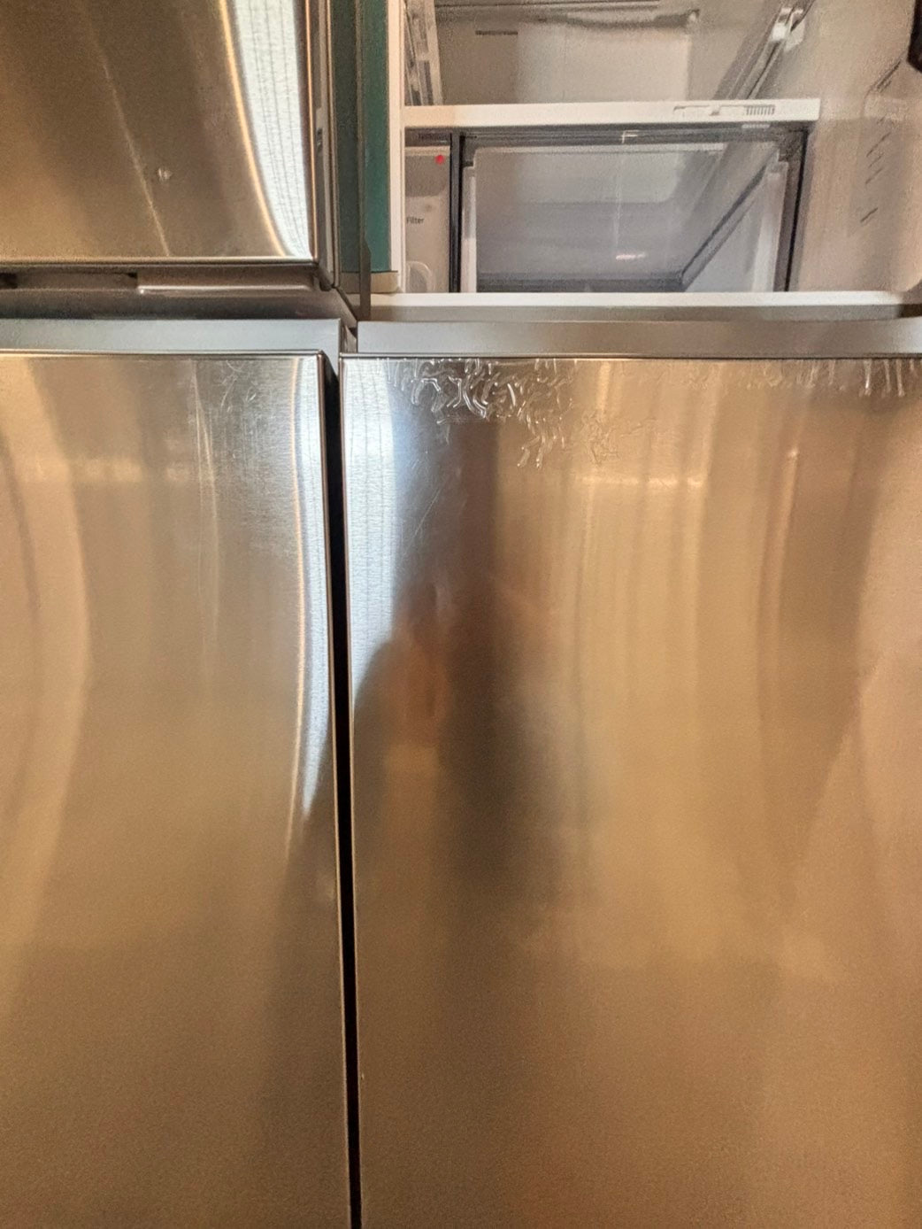 >special🎈New open box 📦 costumer return -Samsung - Bespoke 23 cu. ft. Counter Depth 4-Door French Door Refrigerator with Beverage center #RS33T41B