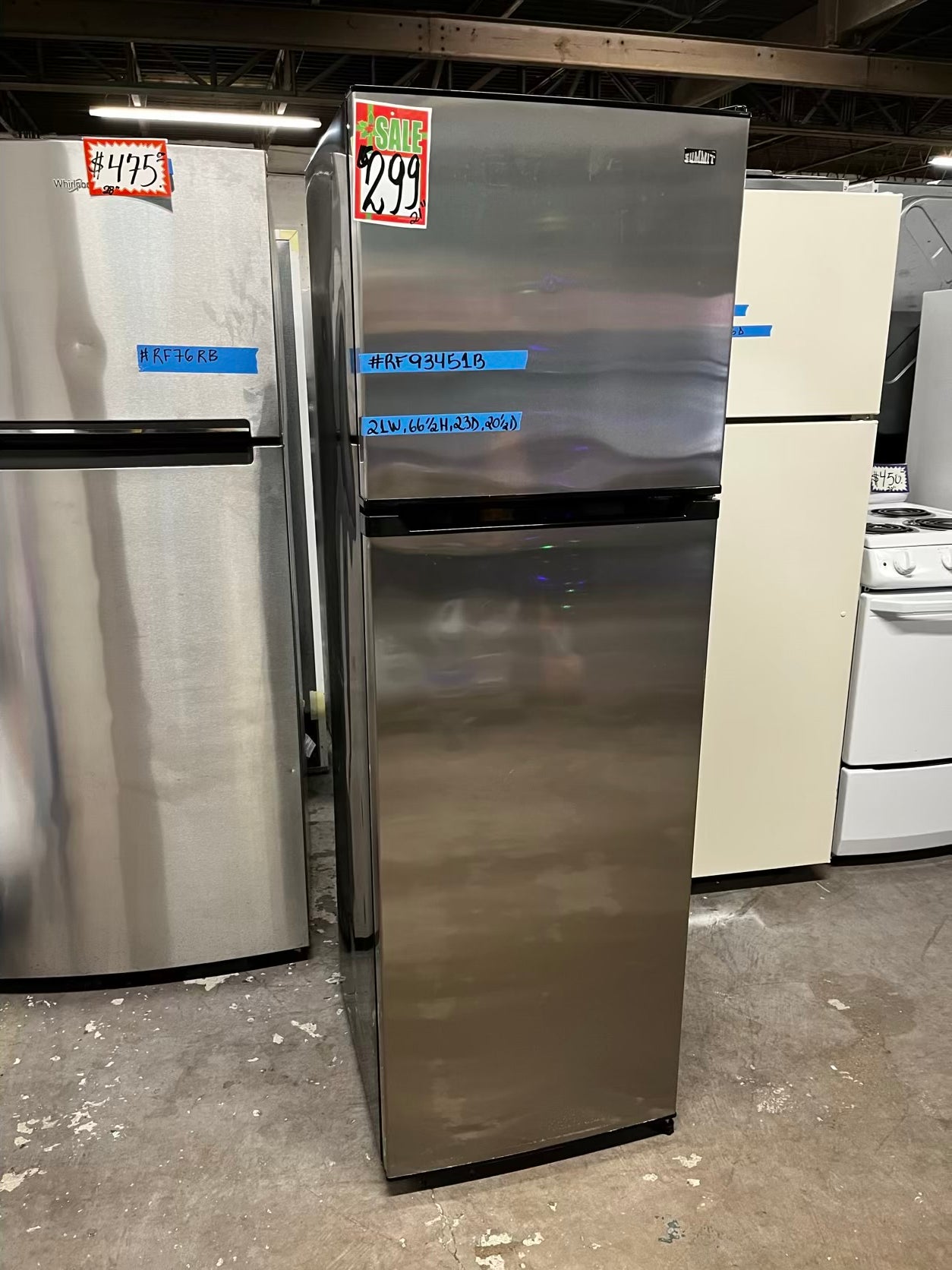 🎄Holiday Sale 🎁 Summit top freezer refrigerator stainless steel used refurbished 21” #RF93451B