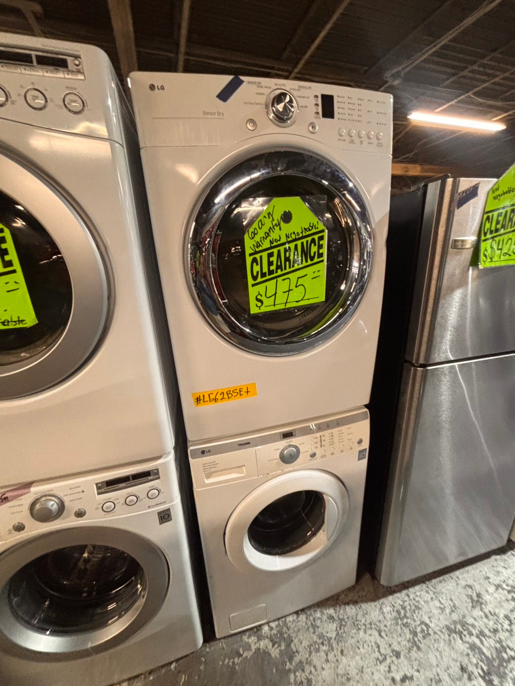>* special🎉LG washer & dryer set electric 220v front load stackable or side by side - sensor dry in white  #WEZ15SET