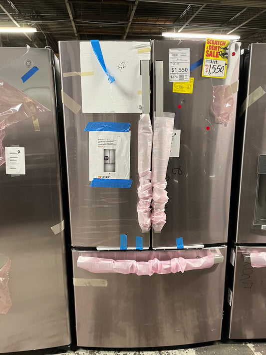 Open Box 📦 GE French Door Counter Depth Refrigerator stainless steel w/ice maker & water dispenser inside - Item number #RF632HB 36” in