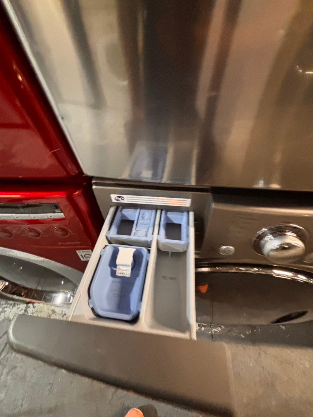 >*special🌟🔥 Used-great conditions refurbished LG steam washer 4.5cu ft & electric steam dryer 7.5 cu ft large capacity set electric 220v front load stackable or side by side - sensor dry He in silver-gray   #WDLGP1SET
