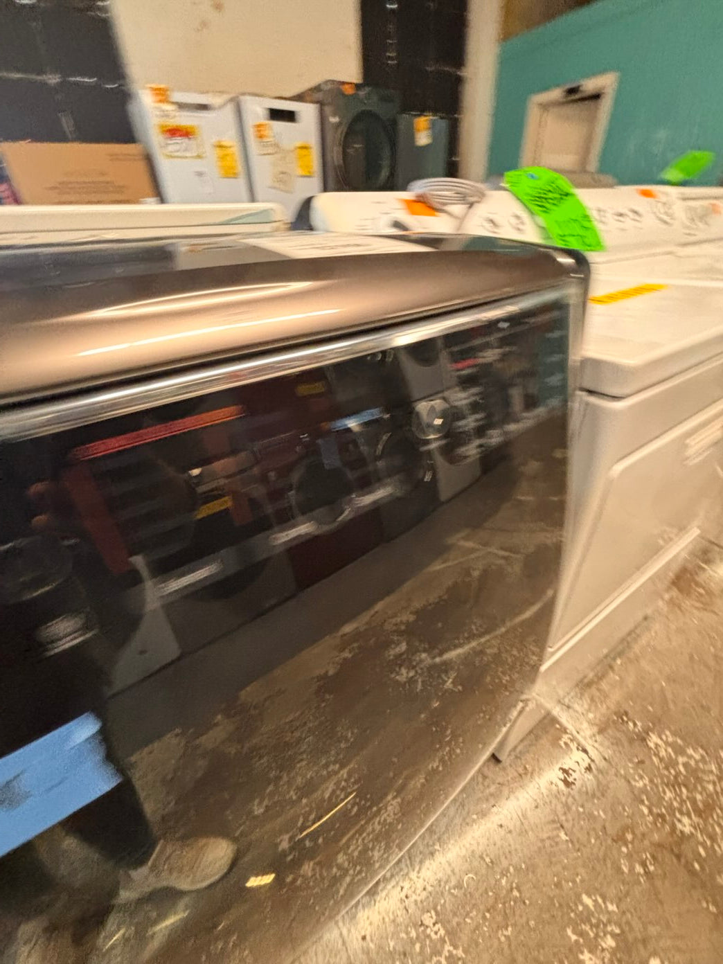}} gray used washer & new open box dryer LG mega capacity gray front load  stackable or side by side  29” wide , used-Refurbished #MCP21WB