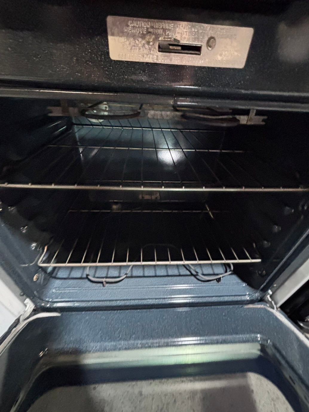 >*special 🔥 GE electric 220v glass top range bake Broil roast self clean black & white  30" used-Refurbished #ESG131B