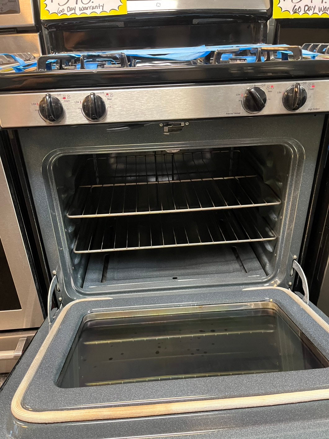 Refurbished GE Gas (Propane )range 4 burner bake broil hi/lo self clean stainless steel Refurbished 30" #GRR12L