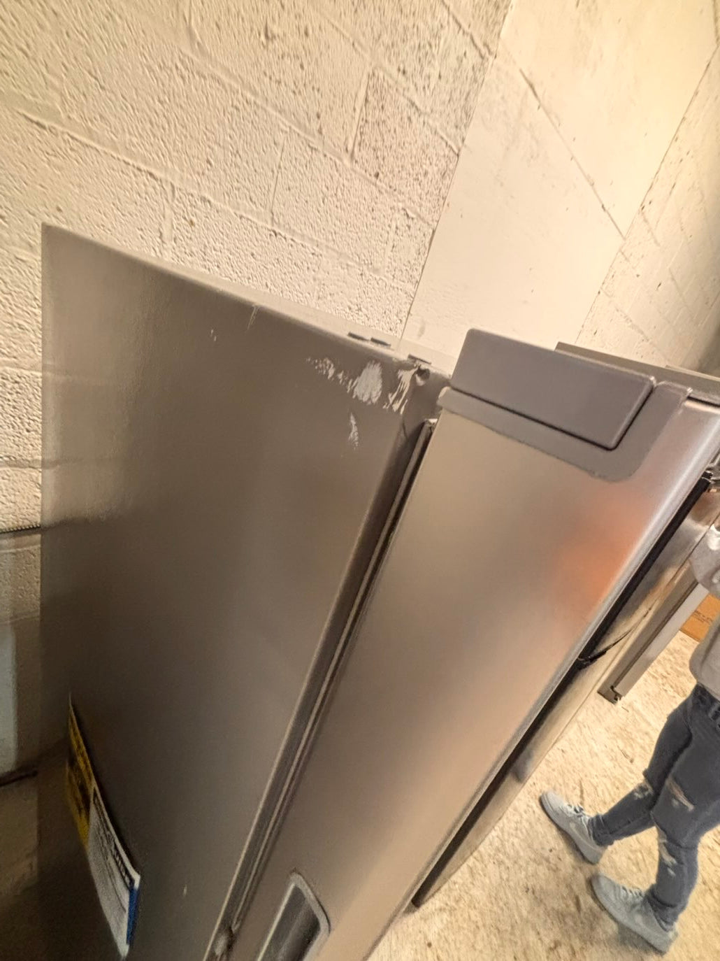 }}24” x 60”height ,whirlpool top freezer refrigerator stainless steel used,refurbished #RFDD6BB