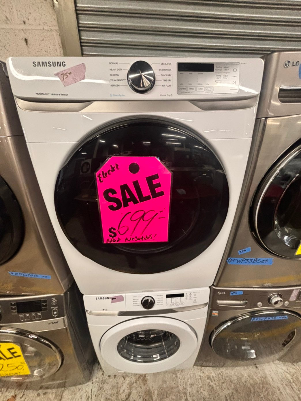 >sale🔥mix & match Samsung washer 4.5 cu ft & dryer 7.5 cu ft set electric 220v front load stackable or side by side - sensor dry He white color   #SW6RZ4SET