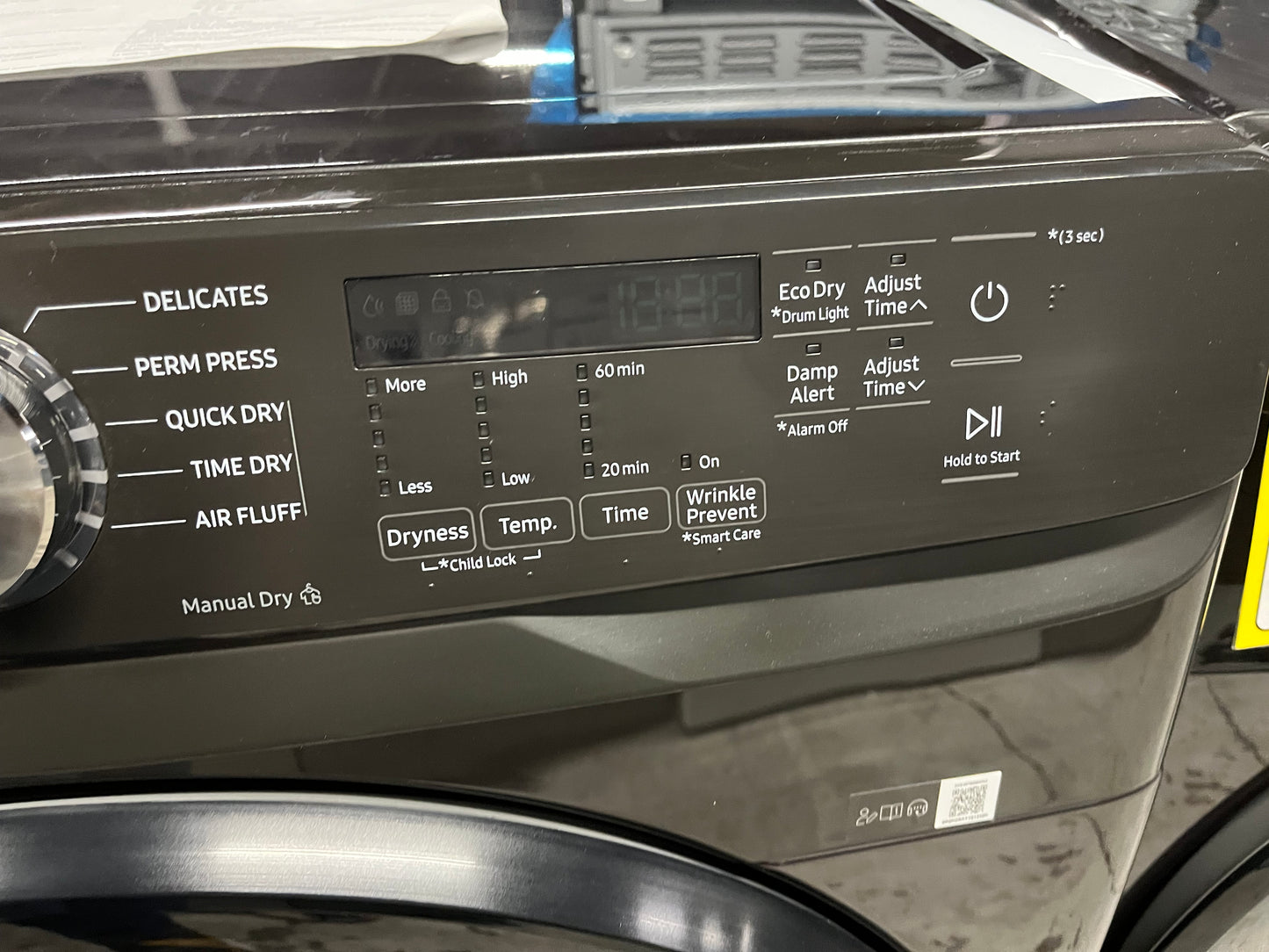 Open Box - Scratch & Dent Samsung - 7.5 Cu. Ft. Stackable Electric 220v Dryer with Sensor Dry - Fingerprint Resistant Black Stainless Steel 27". #ED489XB