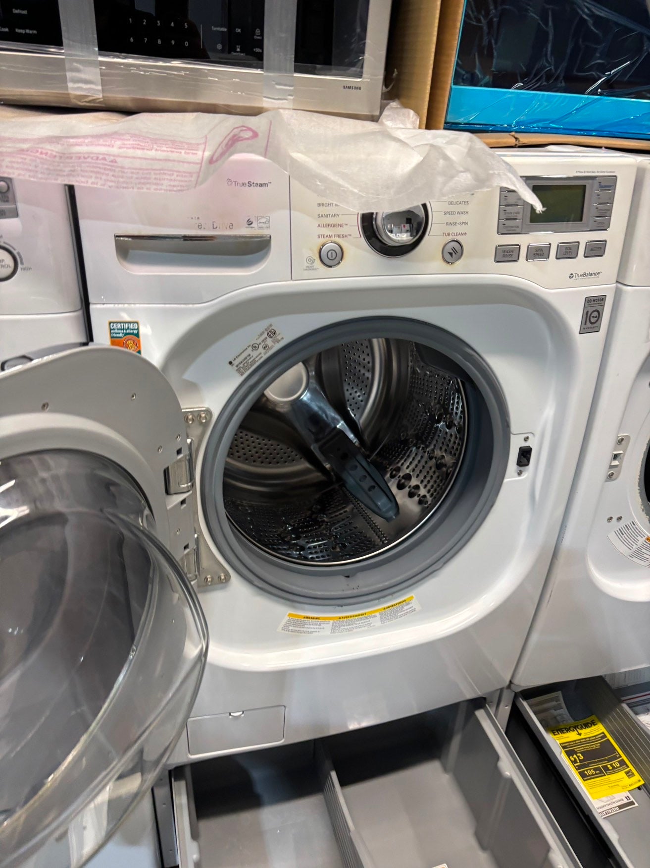 >*Mix & match LG white washer & gas dryer set front load stackable or side by side  27” in used Gas  used-Refurbished #SAV446B