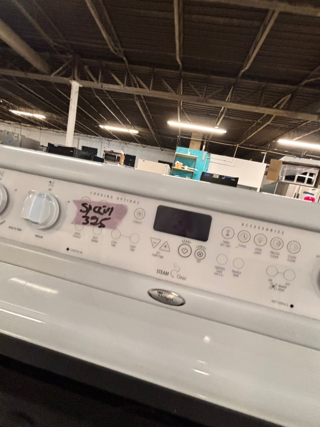 >special🔥whirlpool Glass Top electric stove white convection oven bake broil 5 burner Self clean 30” white Refurbished #EW3P21B