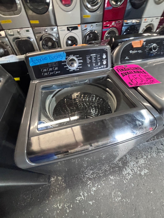 } Samsung dark gray color , Top load washer  Large capacity stainless steel Drum working 💯  with warranty ! used,refurbished #SAYZ912B