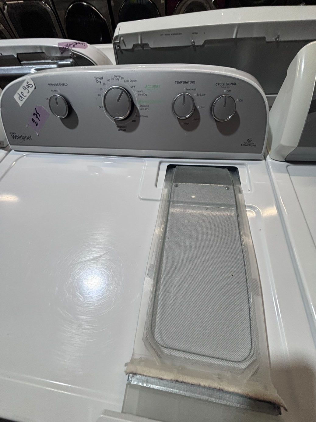 >*whirlpool 29” large capacity gas  dryer 110v side by side used-refurbished #M99AMAB