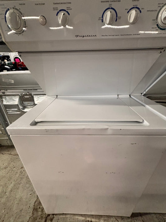 >special 🔥used-  refurbished Frigidaire stacked laundry center Electric 220v washer & dryer unit in white 27" #LW778B