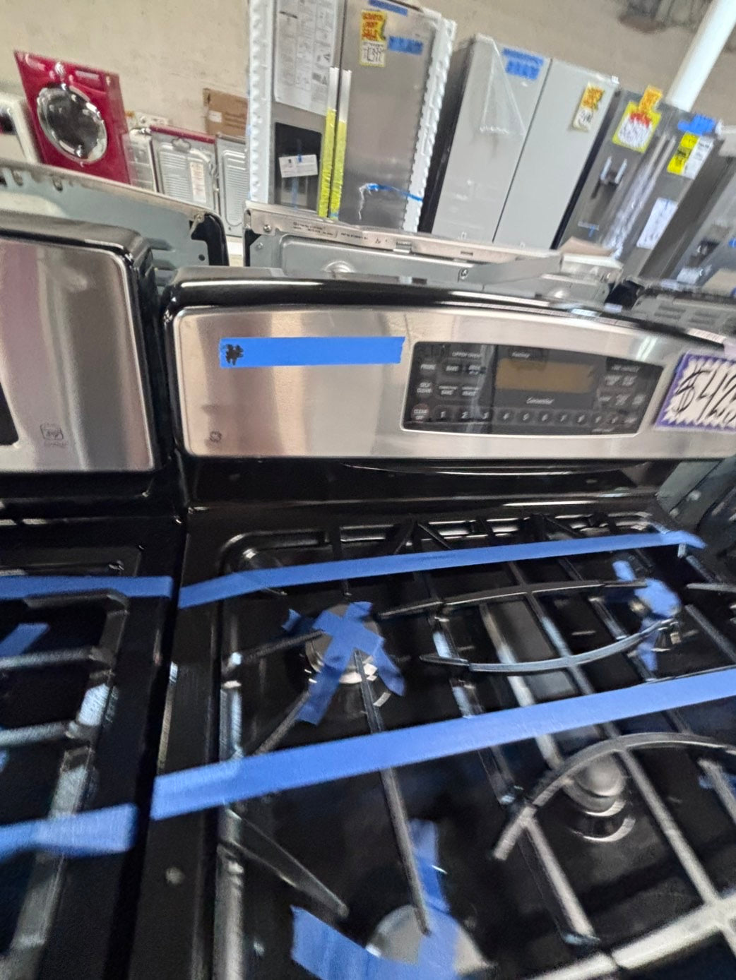 >GE  Gas range 5 burner bake broil Hi/Lo self clean in stainless steel used-Refurbished 30” #GEG1X2B