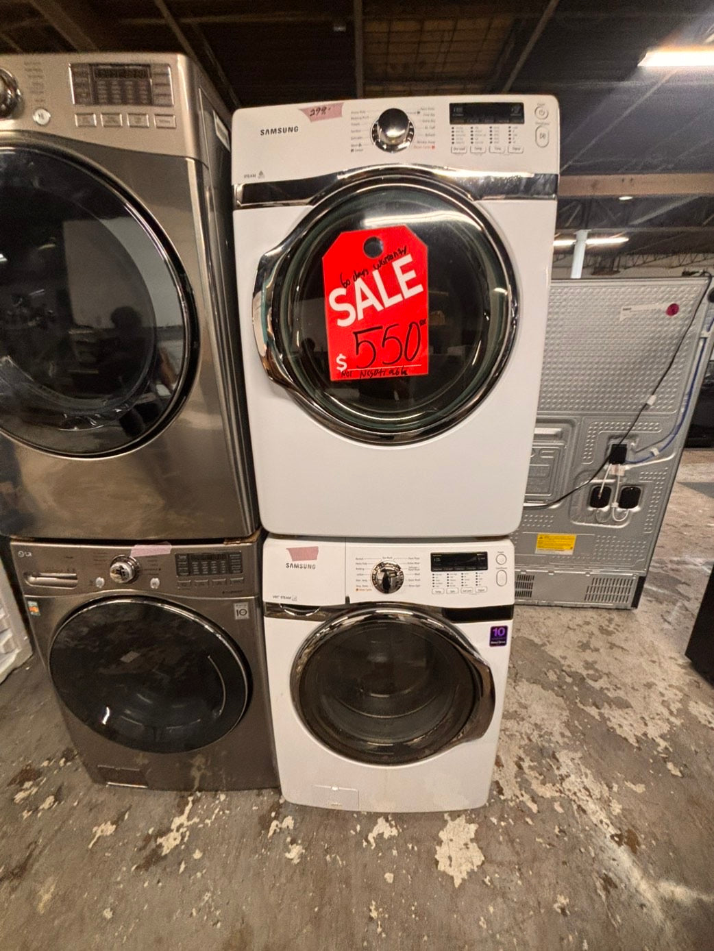 SALE🔥SAMSUNG front load washer large capacity & dryer set electric 220v front load stackable or side by side - in white #WS3RTSET