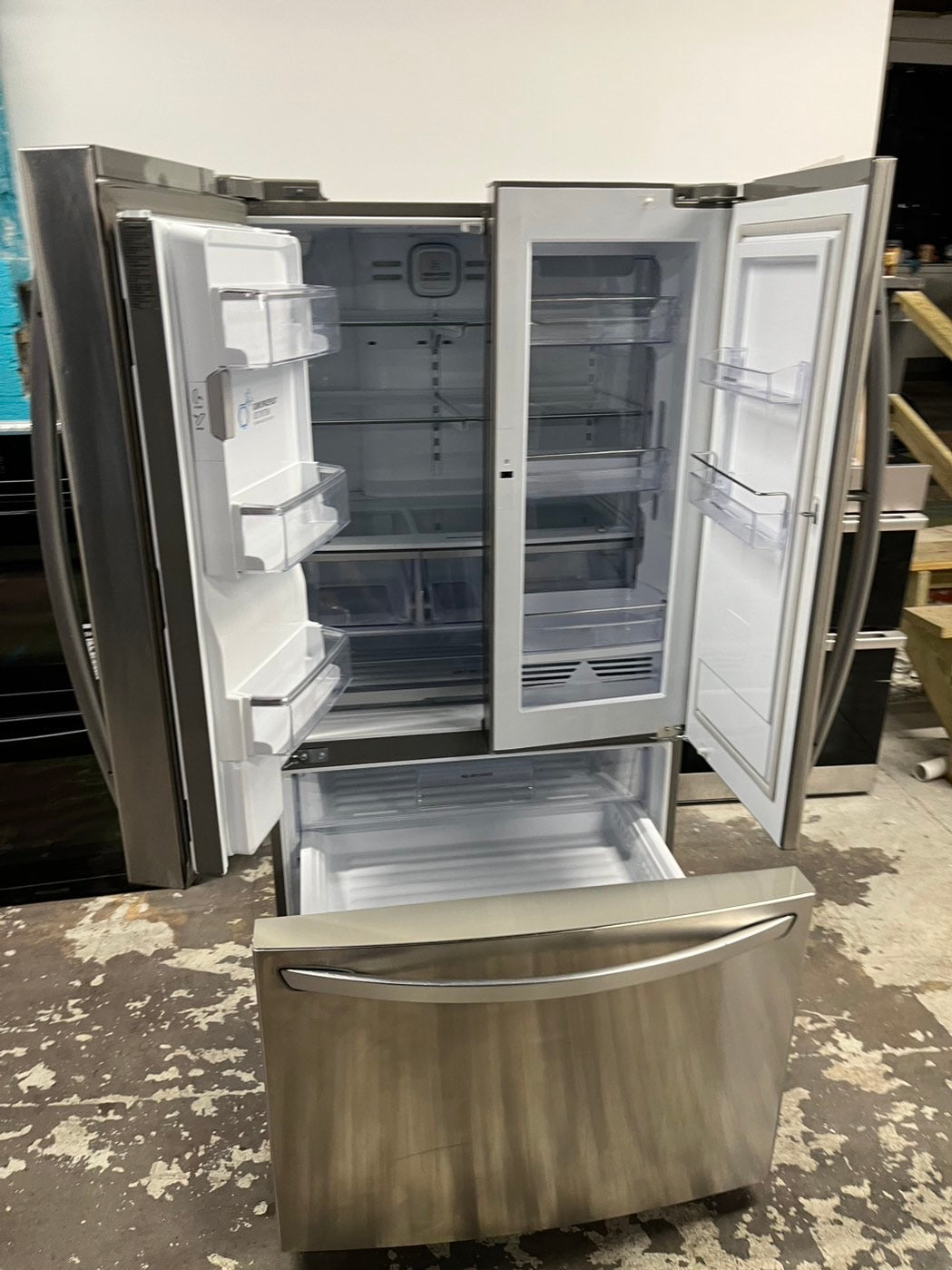 Used Refurbished LG in Door french door showcase refrigerator stainless steel w/ice & water dispenser 36" #RFLG45B