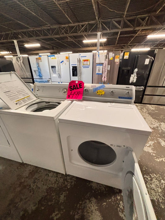 >special price‼️Kenmore top load washer w/agitator  & electric dryer flat back  220v  set top load side by side #WH7X3BSET