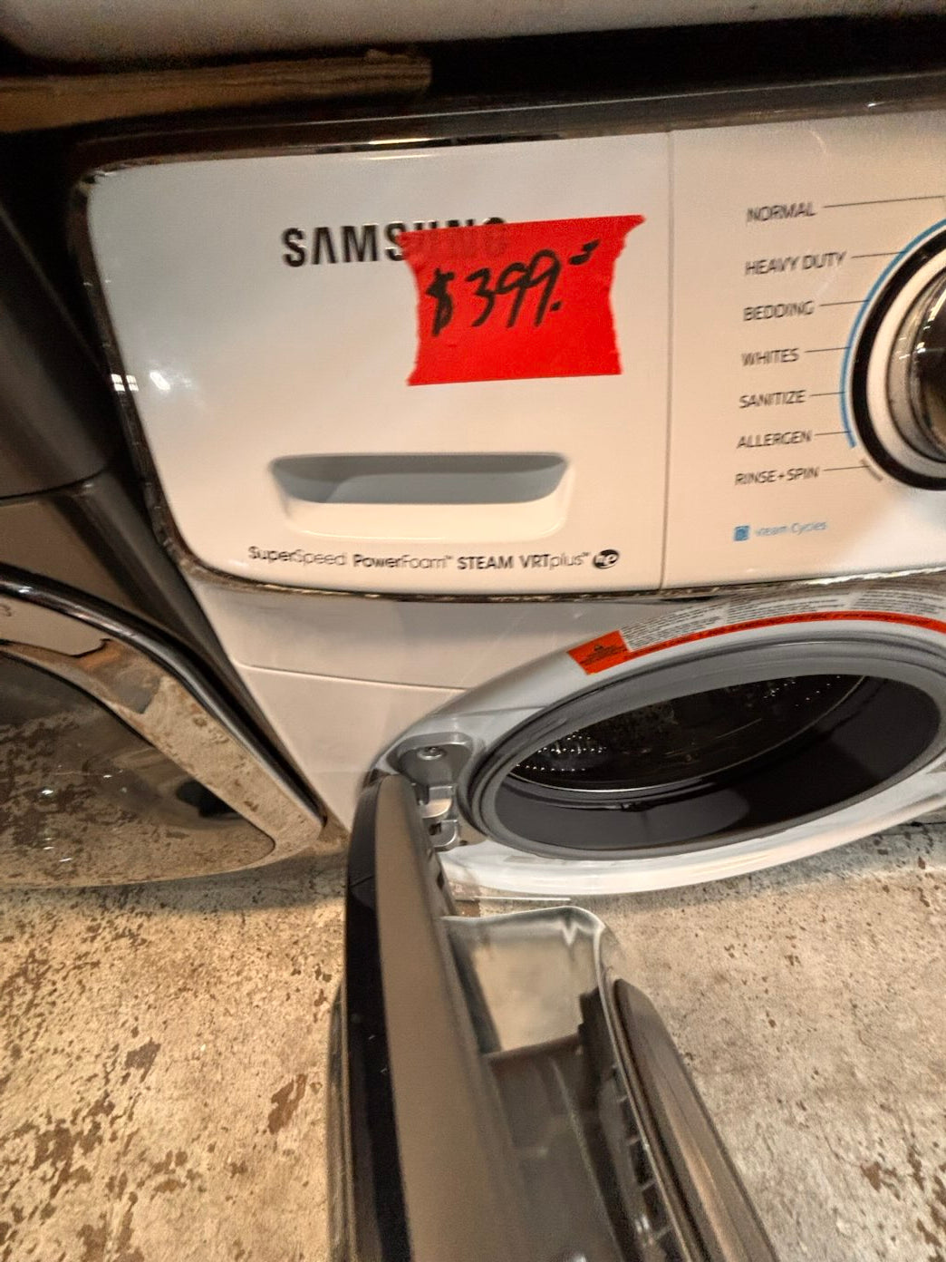 }} Samsung add-wash washer large capacity& electric dryer steam set front load stackable or side by side white  27” in used-Refurbished working 💯 with warranty  #SFH375ET