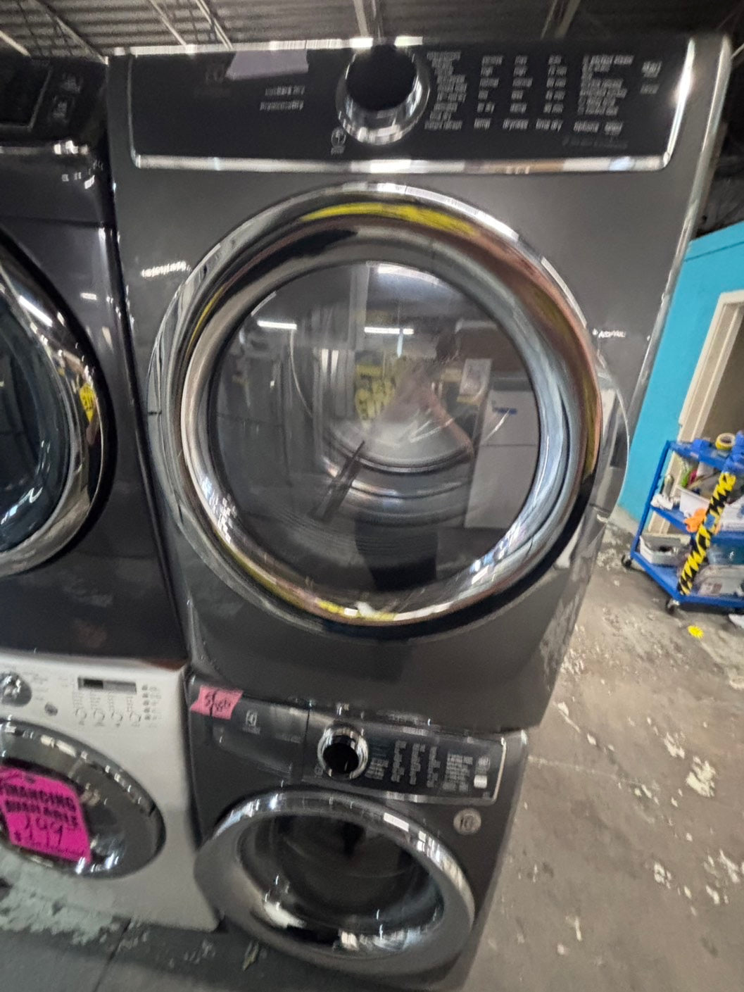 >* special 🔥Electrolux large capacity washer & dryer set electric 220v front load stackable or side by side - sensor dry in gray  #ELS6SET