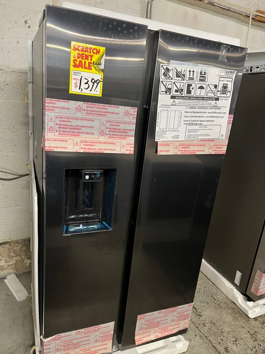 Open box 📦 New S/d 36 in. 27.4 cu. ft. Standard Depth Side by Side Refrigerator in Fingerprint-Resistant Black Stainless Steel #RF27CFEB