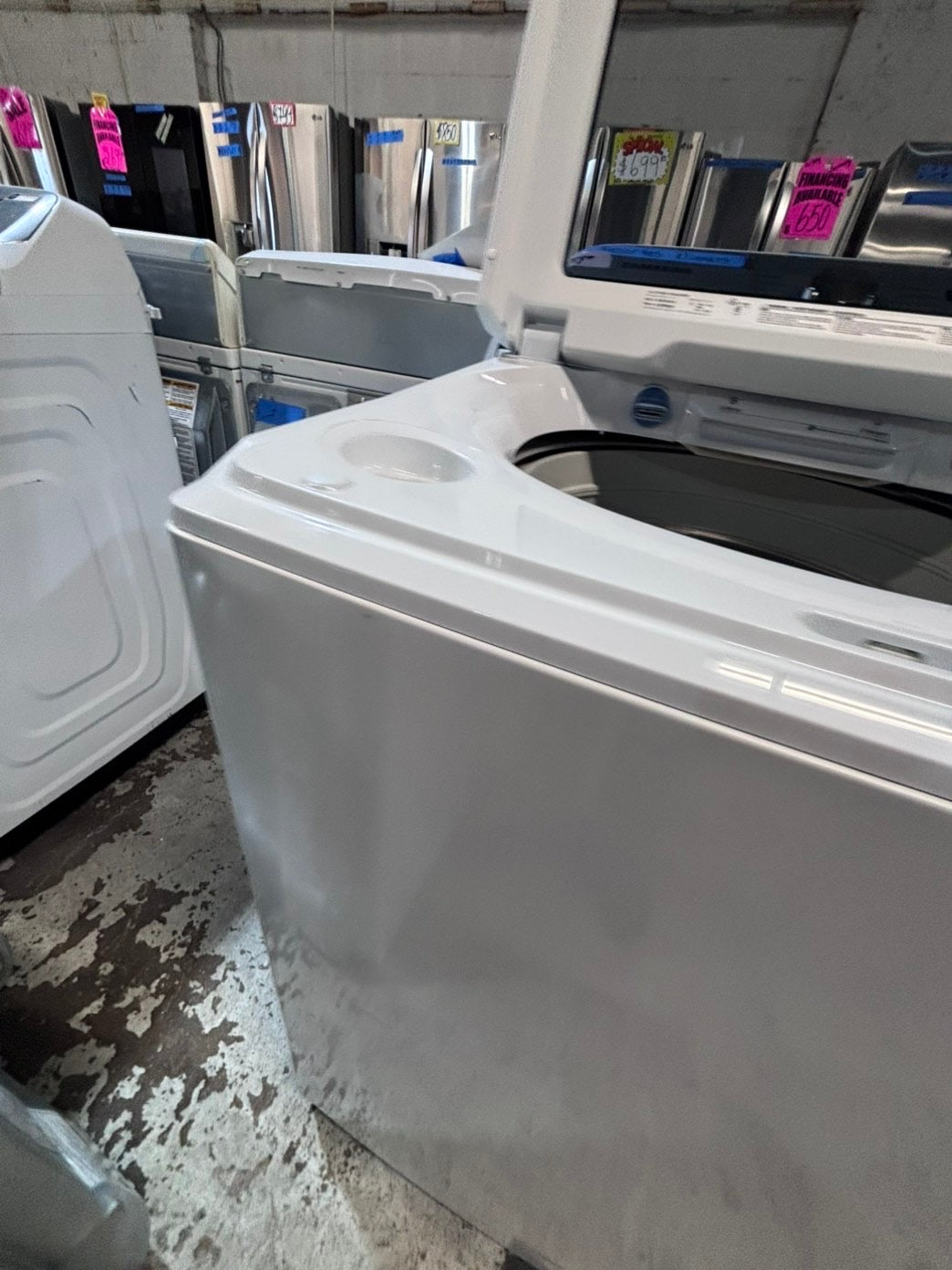 >*samsung extra  Large capacity white color Top load washer Drum stainless steel used,refurbished #SWPY57B