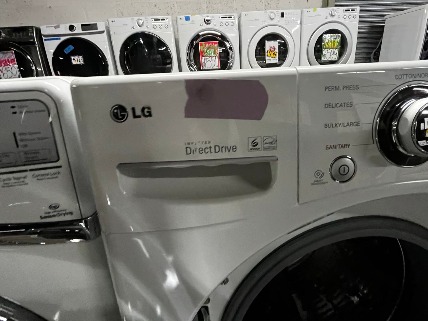 🎄Holiday Sale 🎁LG front load washer & dryer set GAS large capacity with pedestals stainless steel drum - in white 27” #WD85399B
