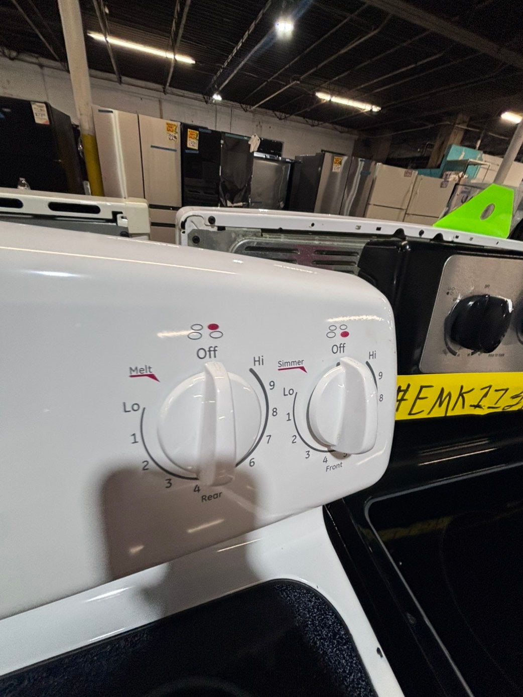 >*GE electric 220v glass top range bake Broil roast self clean white  30" used-Refurbished #ES4321B