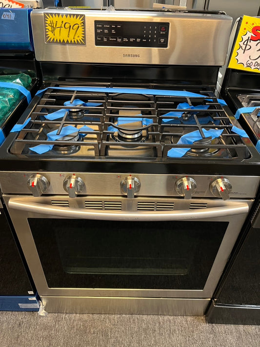 Samsung GAS range stainless steel 5 burner convection bake roast broil  Easy Mode Self clean Refurbished 30" #GPG34L