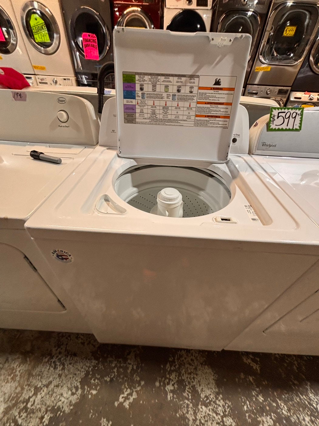 >*Roper Top load washing machine w agitator 27" in good condition,used like new -Refurbished #WTPR3B