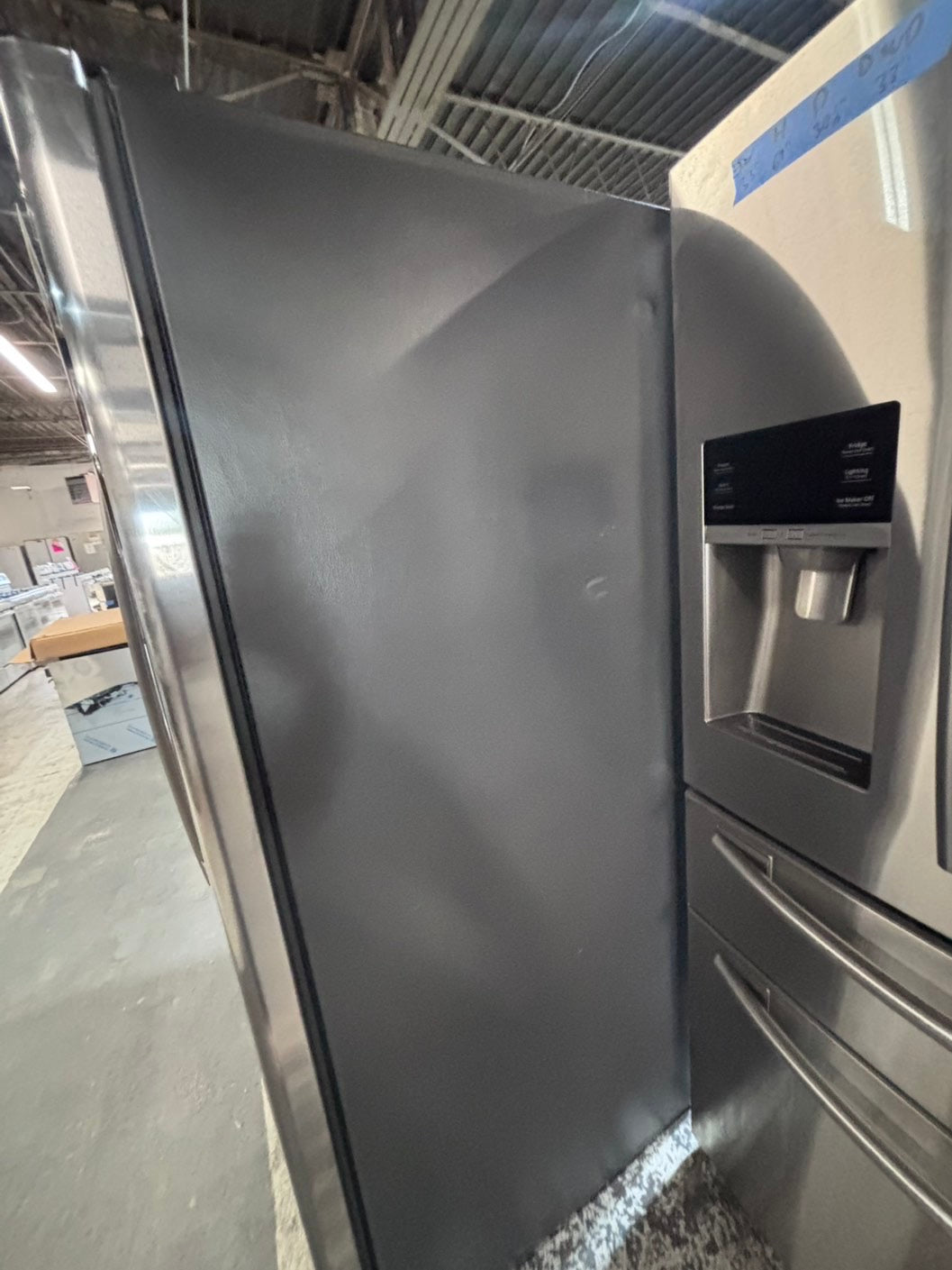 >*36” x 69h GE side by side Refrigerator and freezer stainless steel w/ice water dispenser 36” #AR29A3B