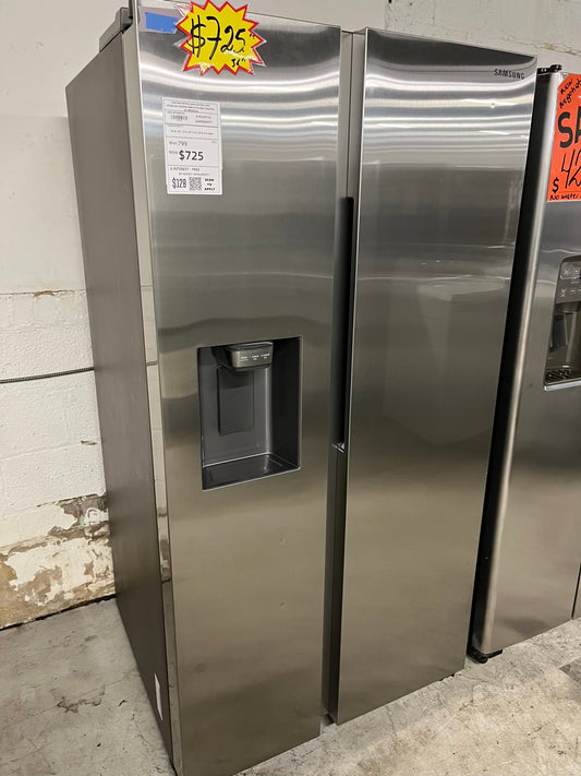 Used Refurbished Samsung side x side refrigerator stainless steel w/ice water dispenser 36" #RF835UB-TR