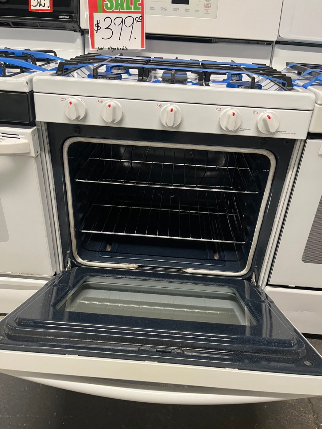 🎁🎄Holiday sale‼️Samsung gas range 5 burner bake broil in white Refurbished 30" #GR27RB