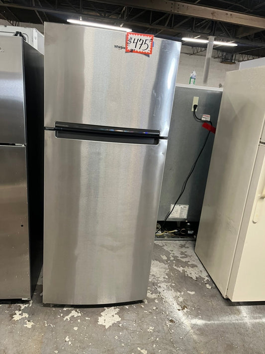 Whirlpool 28”top freezer refrigerator stainless steel 28" counter depth #RF76RB