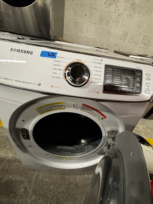 Samsung steam washer 4.5 cu ft & steam dryer 7.5 cu ft set electric 220v front load stackable or side by side  sensor dry He in white #WD823JB