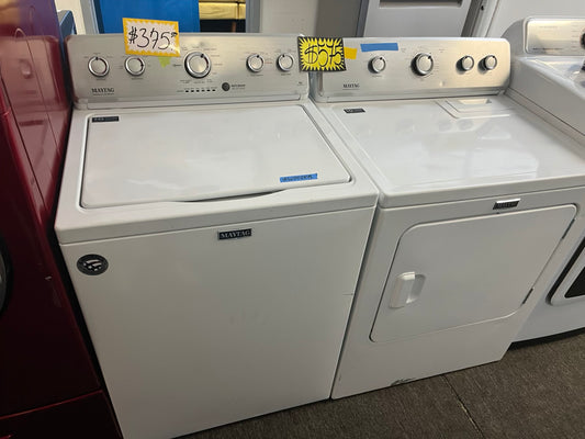 - Maytag Top load washing machine side x side large stainless steel drum w/agitator & electric dryer 220v set 29" Refurbished #W001KB