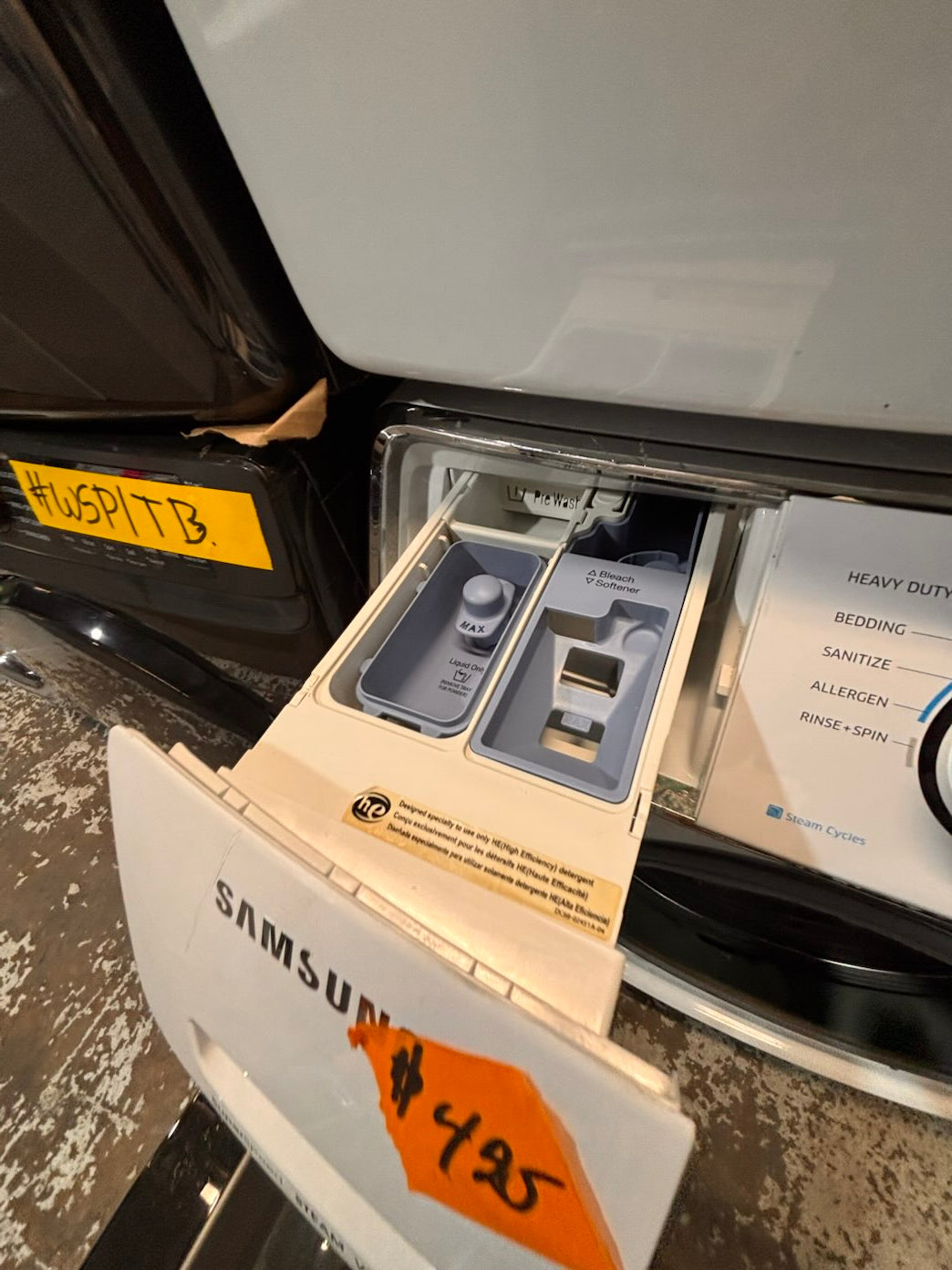 }} Samsung front load  washer large capacity& electric dryer steam set front load stackable or side by side white  27” in used-Refurbished working 💯 with warranty #SAX675ET