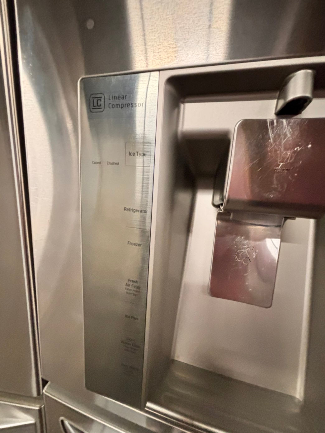 >sale🔥LG  French door 4-doors Refrigerator counter depth stainless steel w/ ice water dispenser great condition 36" used-refurbished #LGAW24BB