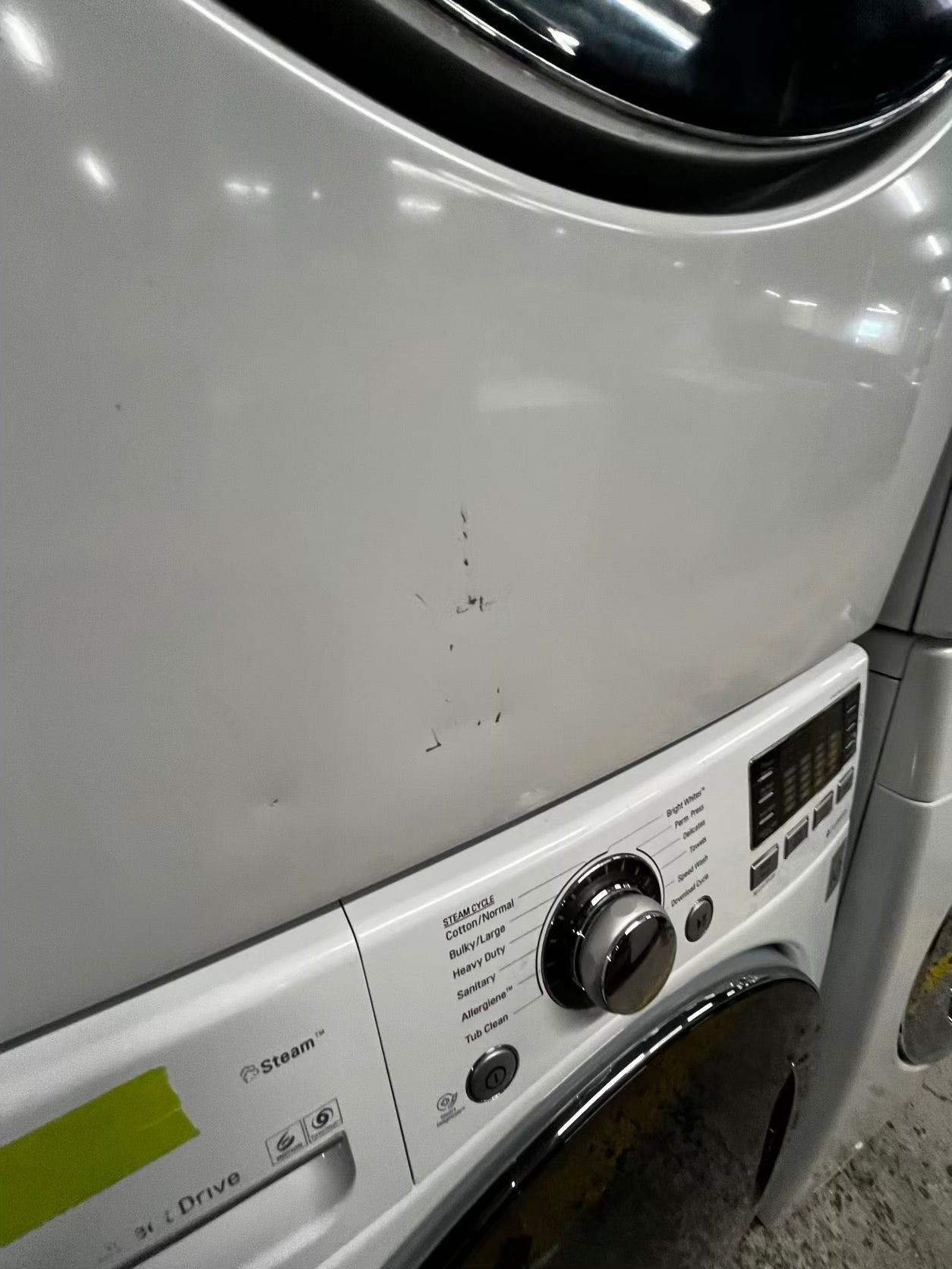 LG washer 4.5 cu ft & dryer 7.5 cu ft set electric 220v front load stackable or side by side - sensor dry He in white  #WD78382B