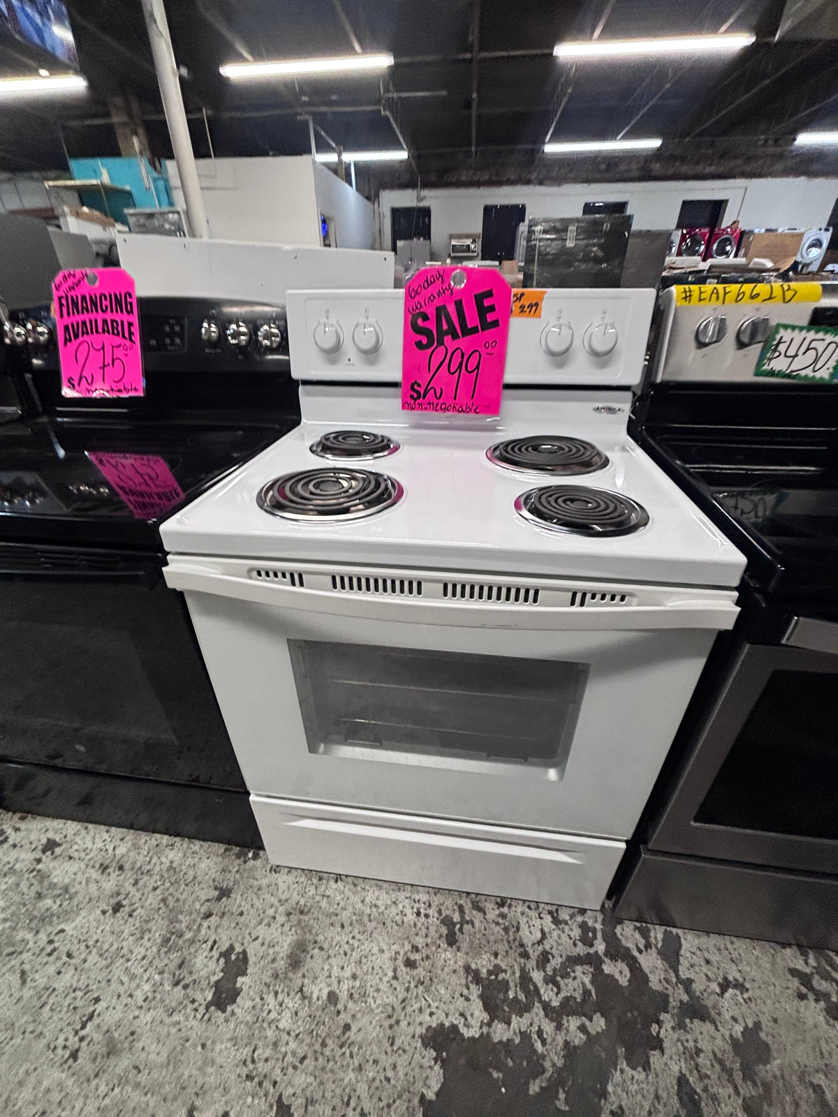 } Whirlpool electric coil top range coil 220v bake /Broil 4 burner used-Refurbished working 💯 with warranty! 30" #EGWW12B