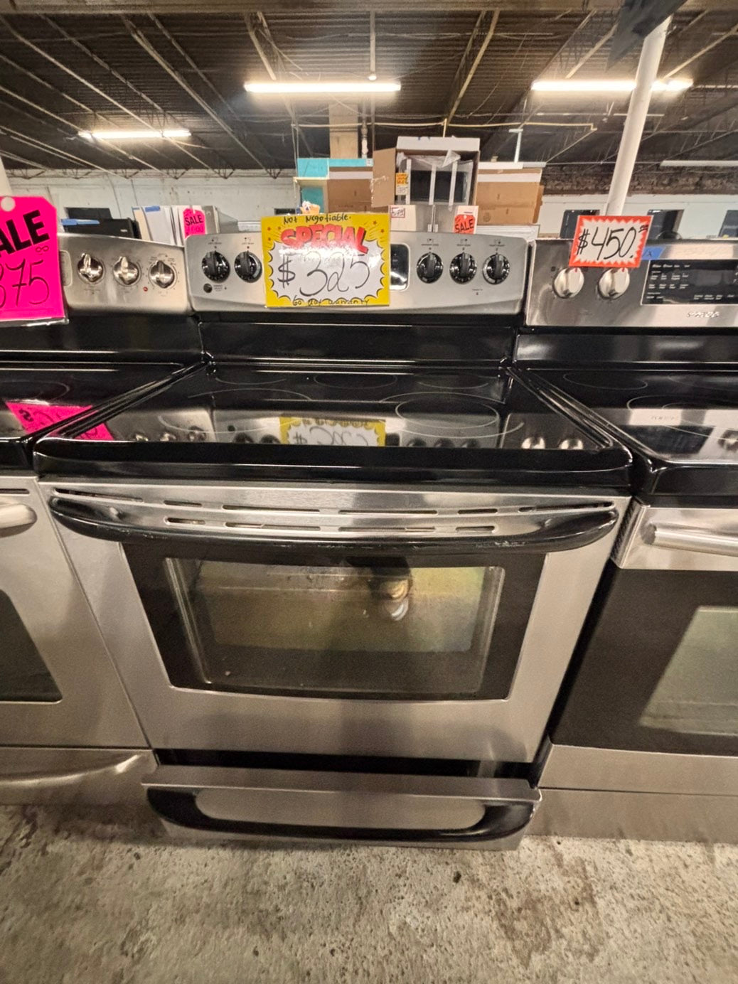 >sale🔥 Kenmore  Glass Top electric stove  bake broil 5 burner convection oven Self clean 30” stainless steel used-Refurbished #KEUP21B