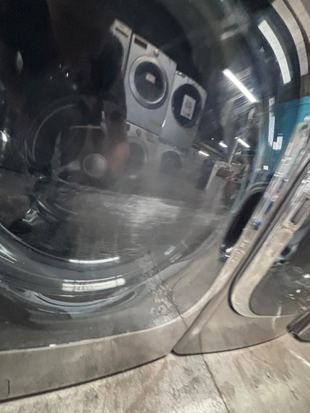 >*used great condition 29”refurbished LG steam washer & dryer set electric front load jumbo size stackable or side by side stainless steel drum 29" #WEX5S9B